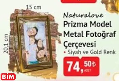 NATURALOVE PRİZMA MODEL METAL FOTOĞRAF ÇERÇEVESİ